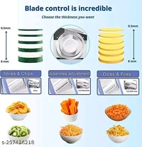 Stainless Steel Adjustable Slicer with Spring Slicer Safety Holder Ideal Mandoline for Multipurpose