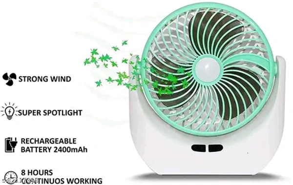   Mini Rechargeable Fan With SMD Led Light - Golden Fizz