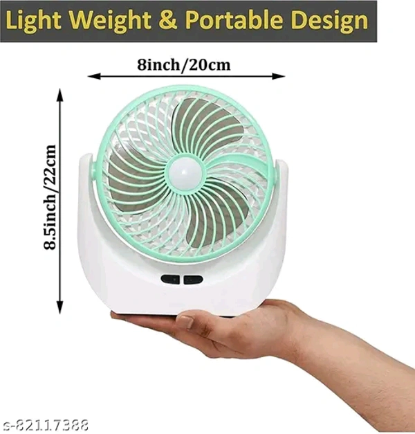   Mini Rechargeable Fan With SMD Led Light - Golden Fizz