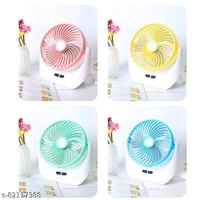   Mini Rechargeable Fan With SMD Led Light - Aquamarine