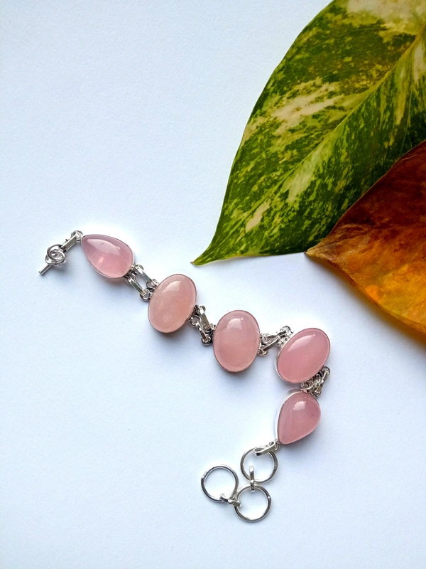 Meera Jewels Bracelet  - Adjustable, Rose quartz, rose quartz