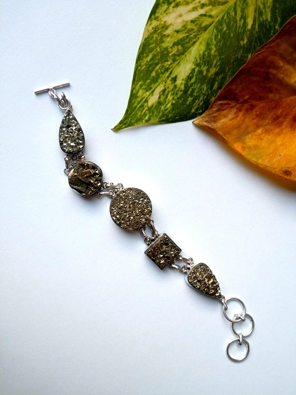 Meera Jewels Bracelet  - Adjustable, pyrite natural, pyrite natural