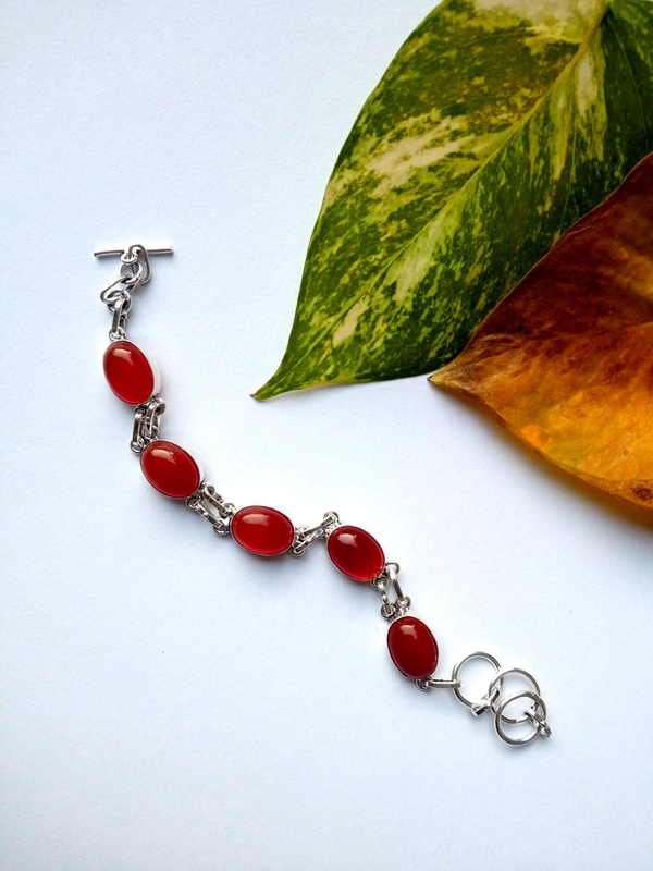 Meera Jewels Bracelet  - Adjustable, red onyx, red onyx