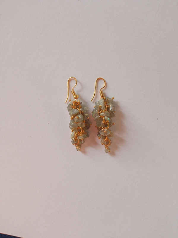 Meera Jewels Earring - Mountain Mist, Labradorite