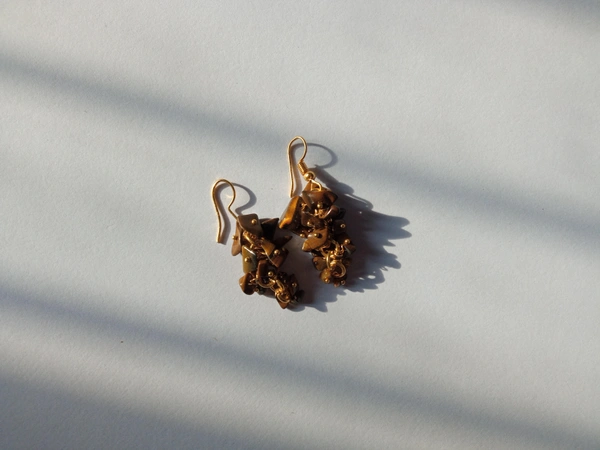 Meera Jewels Earring - Ironstone, Tiger Eye