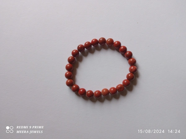 Meera Jewels Beads Bracelet - Milano Red, Jasper