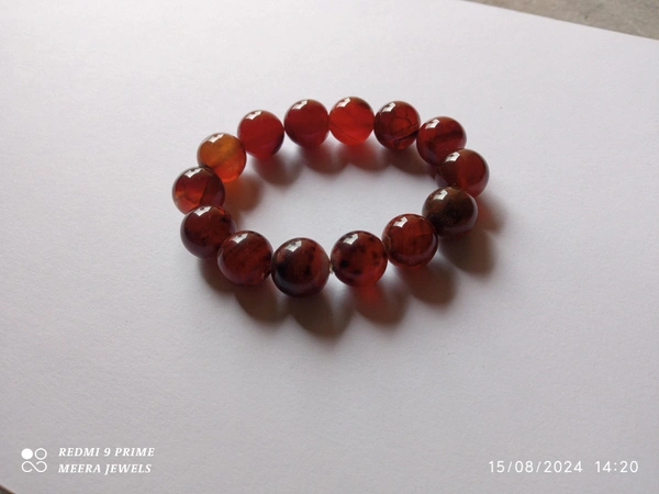 Meera Jewels Beads Bracelet - Flush Mahogany, Onyx