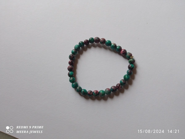 Meera Jewels Beads Bracelet - Elf Green, Ruby zoisite