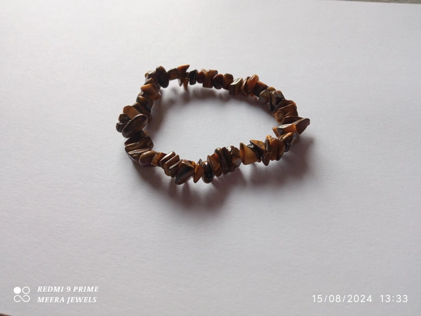 Meera Jewels Uncut Bracelet - Adjustable, Alpine, Tiger Eye
