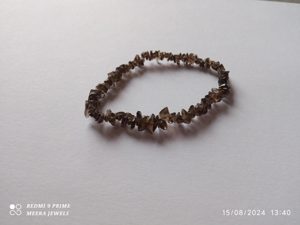 Meera Jewels Uncut Bracelet - Adjustable, Mountain Mist, Smokey