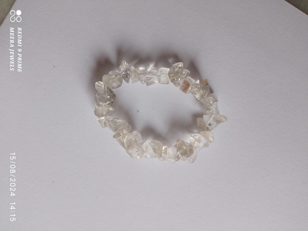 Meera Jewels Uncut Bracelet - Adjustable, Bon Jour, Crystal