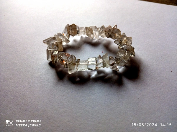 Meera Jewels Uncut Bracelet - Adjustable, Bon Jour, Crystal