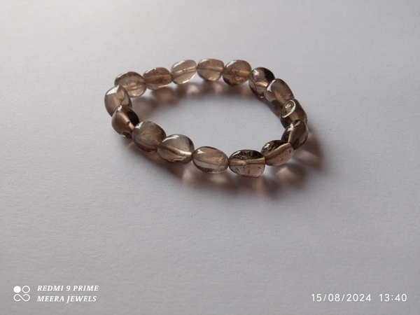 Meera Jewels Shaped Bracelet - Adjustable, Dove Gray, Smokey Tumble