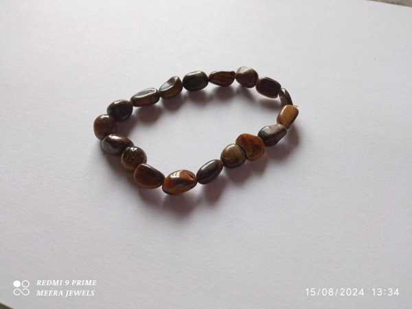 Meera Jewels Shaped Bracelet - Adjustable, Kumera, Tiger Eye Tumble