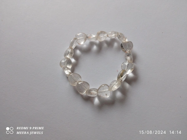 Meera Jewels Bracelets - Adjustable Elastic, Mercury, Heart shape Crystal