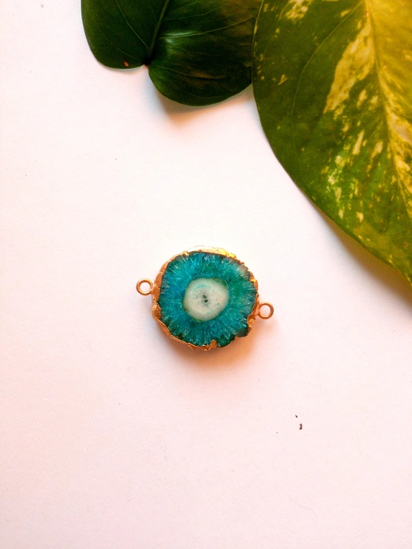 Meera Jewels Geode Pandents (Agate)  - Eastern Blue, Agate