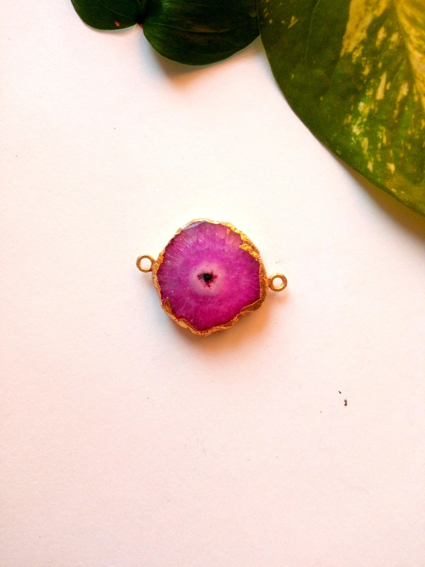 Meera Jewels Geode Pandents (Agate)  - Purple Pizzazz, Agate