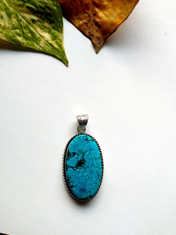 Meera Jewels Stone Pandents - Allports, Blue Azurite