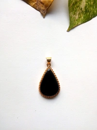 Meera Jewels Stone Pandents - Allports, Black agate