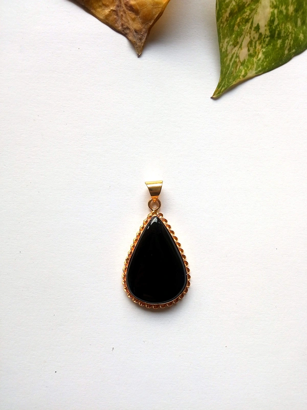 Meera Jewels Stone Pandents - Allports, Black agate