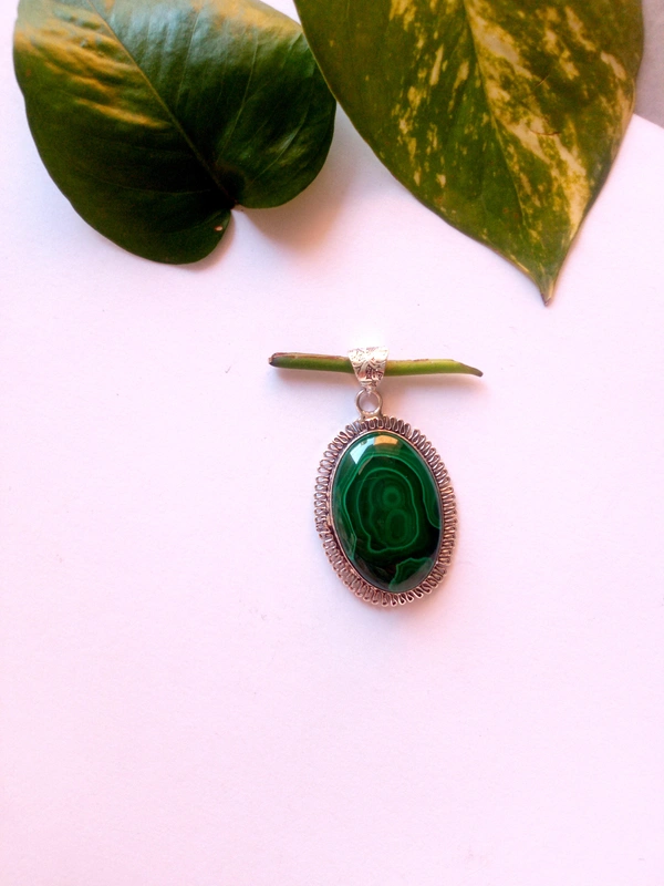 Meera Jewels Stone Pandents - Allports, Malachite