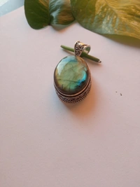 Meera Jewels Premium Pandents - Blue Bayoux, Labradorite with Metal Carving