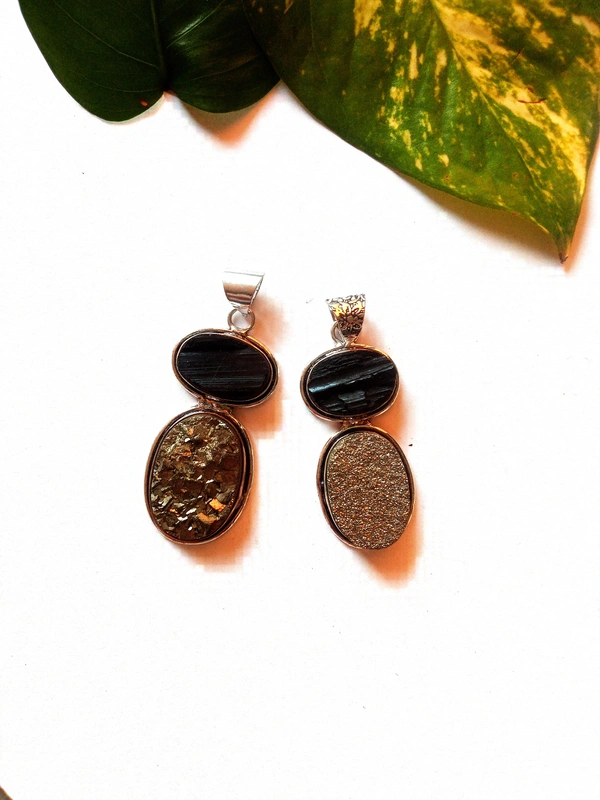 Meera Jewels Premium Pandents - Blue Bayoux, Pyrite Tourmaline