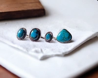 Meera Jewels Stone Rings - Science Blue, Adjustable, Blue Azurite