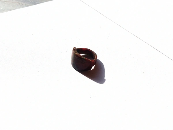 Meera Jewels Solid Stone Ring - Metallic Copper, Ruby