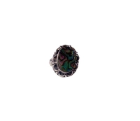 Meera Jewels Stone Rings - Science Blue, Adjustable, MOP(Mother Of Pearl)