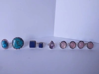Meera Jewels 4 Rings Combo (Lapis Lazuli,Rose Quartz,blue Azurite,Amethyst)  - Adjustable, Lapis Amethyst Rose Blue