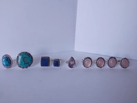 Meera Jewels 4 Rings Combo (Lapis Lazuli,Rose Quartz,blue Azurite,Amethyst)  - Adjustable, Lapis Amethyst Rose Blue
