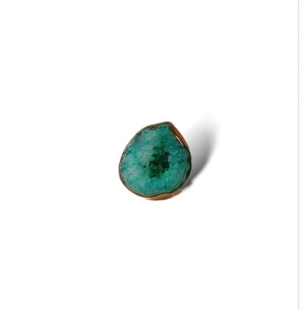 Meera Jewels Geode Ring Blue - Adjustable, Agate, Wafer