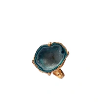 Meera Jewels Geode Ring Blue - Adjustable, Agate, Lochinvar