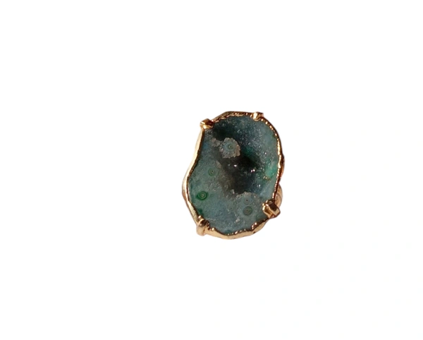 Meera Jewels Geode Ring Blue - Adjustable, Agate, Sea Nymph