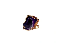 Meera Jewels Geode Ring Blue - Adjustable, Agate, Calypso