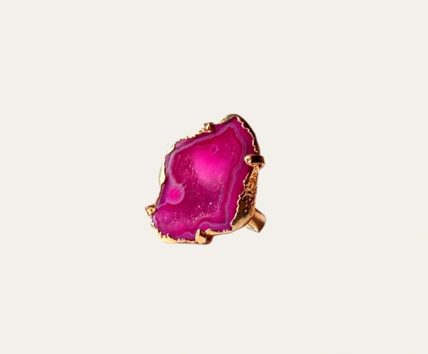 Meera Jewels Geode Ring Blue - Adjustable, Agate, Cutty Sark
