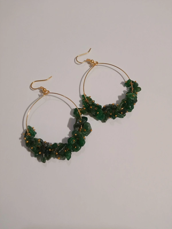 Meera Jewels Earring + Ring + Pandent + Bracelet (Rose Quartz)  - Adjustable, Green Zed