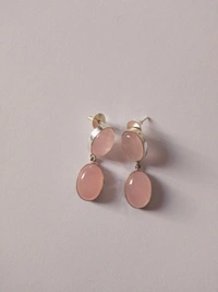 Meera Jewels Rose Quartz Earring - Rose Quartz