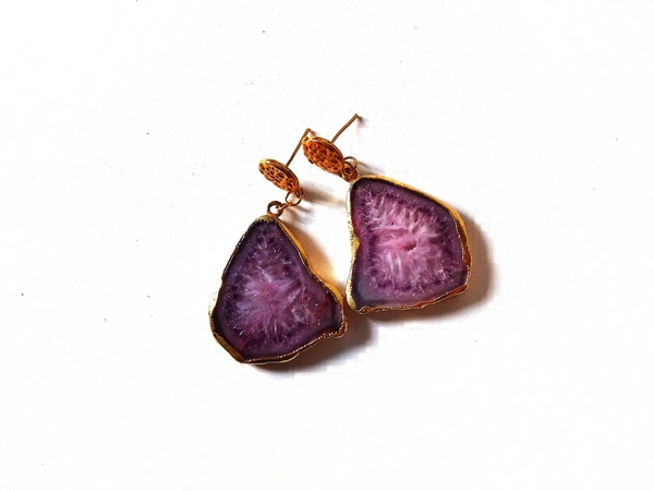 Meera Jewels Agate Earrings - Mulled Wine