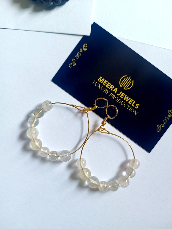 Meera Jewels Multi Stone Hoops - Crystal (Beads)