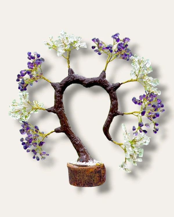 Heart Shape Tree - Amethyst And Crystal