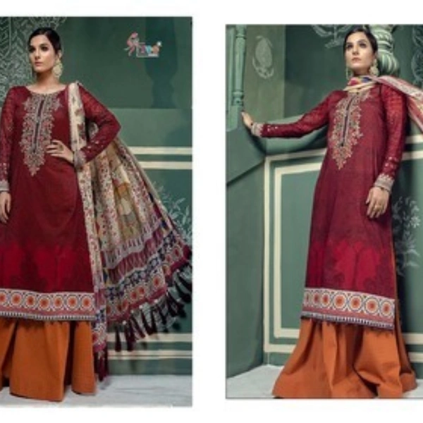 Mariya B Unstitched Pakistani Suit - Maroon