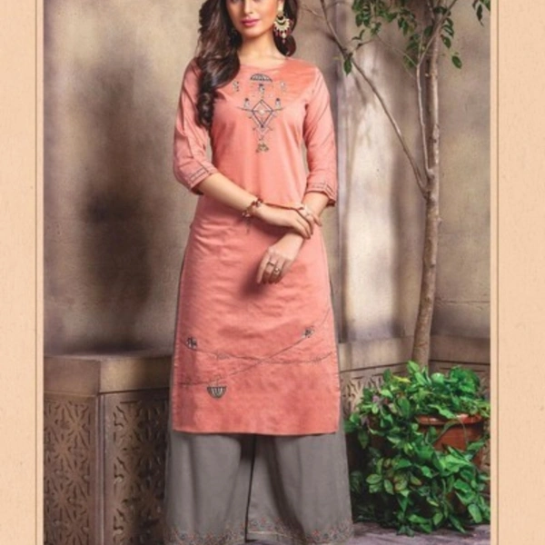 Bindia Fancy Plazzo Kurti Set - XL,  peach
