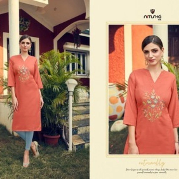 VIVA Straight Kurta  - rust