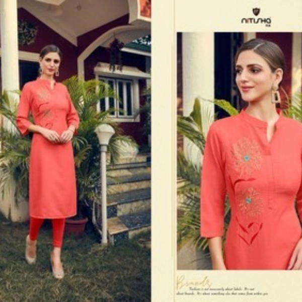 VIVA Straight Kurta  - orange