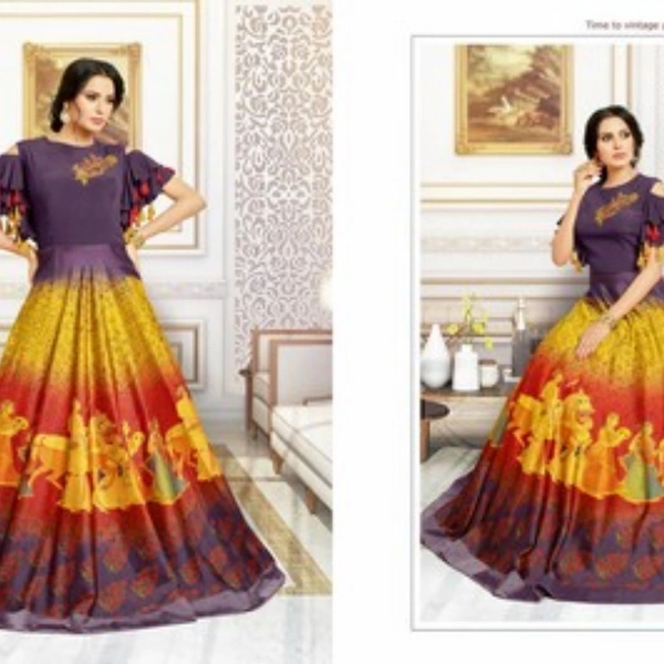 S T MYRA Designer Gown - multi, XXL