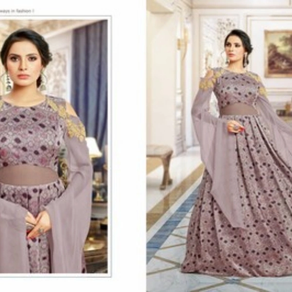S T MYRA Designer Gown - XXL, light purple