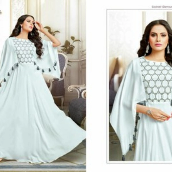 S T MYRA Designer Gown - sky blue, XXL