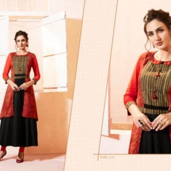 Rangoon Kessi Designer Long Kurti - XXL, Red